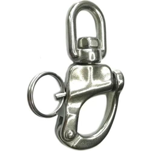 7CM 316 Stainless Steel Swivel Eye Snap Shackle Marine Grade For Yacht Marine Boat Sailing Scuba Diving Shackle Quick Release