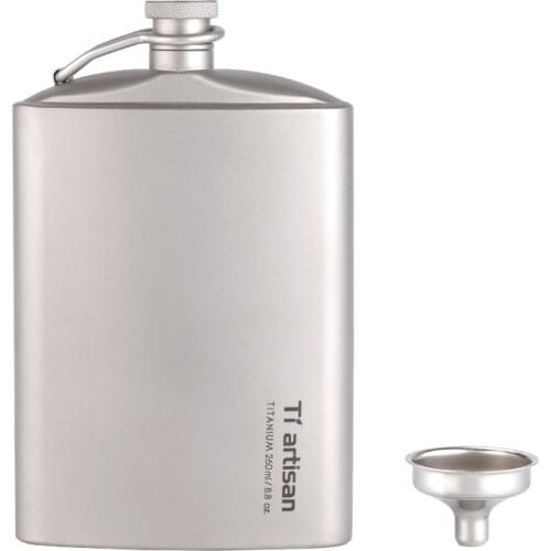 Titanium Ultralight Hip Flask Portable Wine Bottle with Funnel Camping Picnic Pocket Whiskey Alcohol Drinkware Accessories