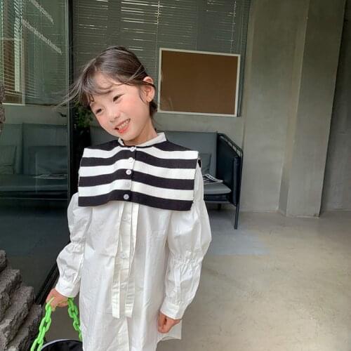 Childrens Knit Fake Collar Shawl Autumn and Winter Girls False Collars Decorative Kids Solid Shirt Child Detachable Collars