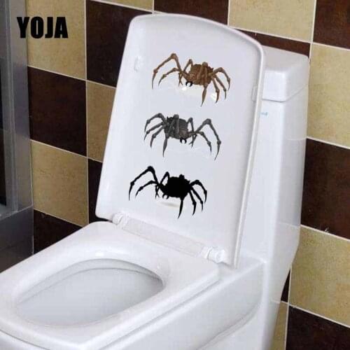 YOJA 12.2X24.1CM Three Cartoon Spiders Wall Sticker Bedroom Home Decor Toilet Seat Decal T5-1312