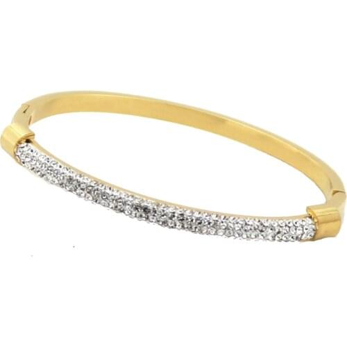 Baoliren Stainless Steel Pave Jewelry Rhinestone Zircon Bracelet for Women