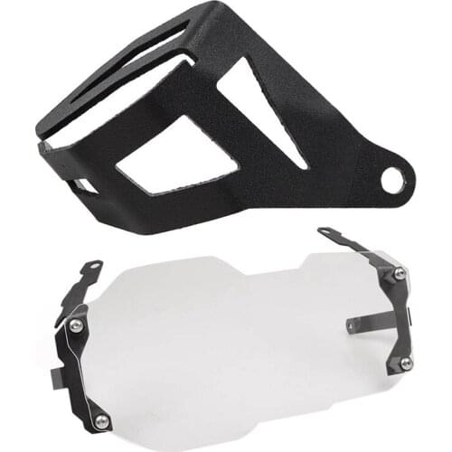 1Pcs Motorcycle Accessories Rear Brake Fluid Reservoir Guard Cover Protect & 1Pcs for R1200Gs Motorcycle Headlight Guard Cover P