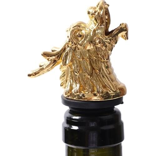 1Pc Zinc Alloy Animals Head Wine Pourer Wine Bottle Stoppers Wine Aerators Gift Home Wine Stopper