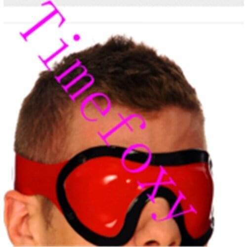 100%Latex Mask padded blindfold Mask Halloween hood mask adjustable face mask latex fetish Rubber hood sexy party mask