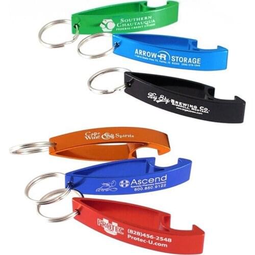100pcs Personalized Keyring Bottle Openers Custom Logo Promotional Gifts Metal Aluminum Bottle Opener Keychains, Free Engraving
