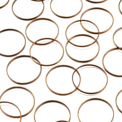 100Pcs/Set Antique Bronze Brass Linking Rings Gold Color Circle Round Hoops Connector Earring Finding Accessories 16mm