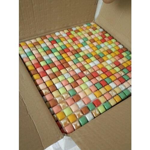 11pcs size 30*30cm Brand New Pastoral style colorful Crystal Glass Mosaic Tiles for wallfor bathroom shower DIY decorate
