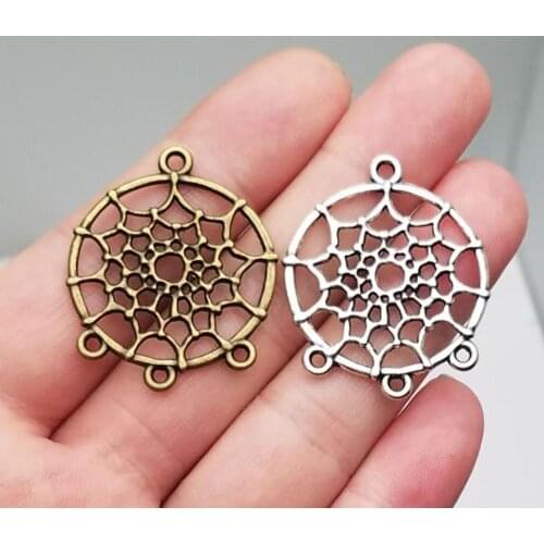 15pcs/lot--34x29mm, Antique silver plated/bronze plated Dream Catcher Charms,DIY supplies,Jewelry accessories
