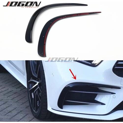 2pcs Black For Mercedes BENZ CLS Class C257 2018 2019+ Car Front Side Bumper Fog Light Airvent Splitter Trim