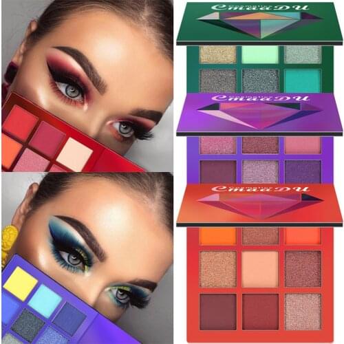 2018 New 9 Colors Diamond Shine Eye Shadow Cosmetic Fashion Matte Eyeshadow Cream Makeup Party Palette Shimmer Set Eyeshadow