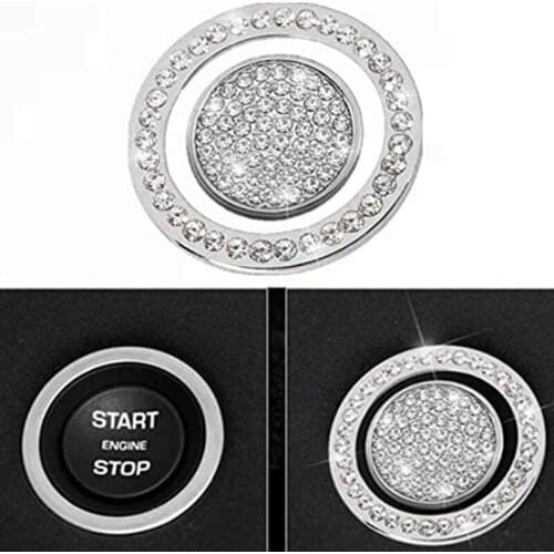 Car Bling Accessories for Land Jaguar XJ Ignition Start Button Rhinestone Decals Sticker
