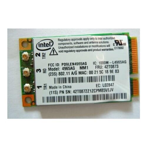 Wireless Adapter Card for Intel 4965AG 4965 4965agn WiFi Wireless Card 802.11a/b/g 42T0873 for IBM Lenovo thinkpad T61 R61 X61