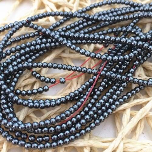 2mm 3mm natural stone black hematite stone beads round beads high grade women diy jewelry free shipping loose beads 15inch B442