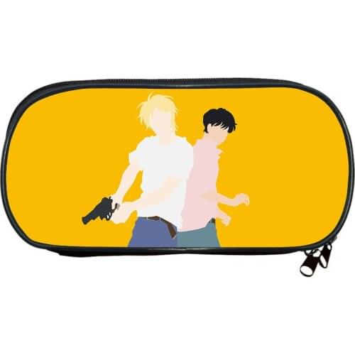 Banana Fish Pencil Case Multifunctional Stationery Bag Children Pen Box Cartoon Pen Bag Kids Manga Pencil Box Boys Girls Pen Bag