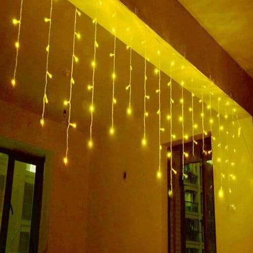 4x0.6 Icicle curtain Llights 96 leds fairy tale string 8 mode with flashing lights for wedding outdoor interior decoration