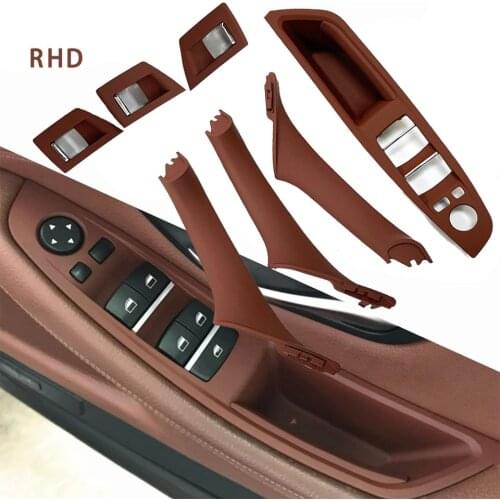 Reddish Brown BMW 5 Series F10 F18 Right Hand Drive RHD Car Inner Door Handle Window Lift Switch Armrest Panel