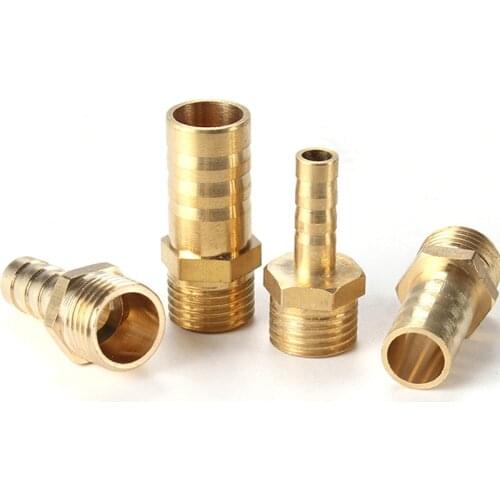 Brass Pipe Fitting 4mm 6mm 8mm 10mm 12mm 19mm Hose Barb Tail 1/8" 1/4" 1/2" 3/8" BSP Male Connector Joint Copper Coupler Adapter