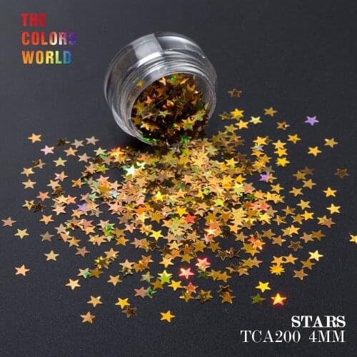 TCT-173 Star Shape Laser 4MM Size Nail Glitter For Nail Art Decoration Body Glitter Makeup Face Painting Henna Handwork DIY