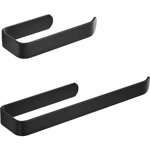 SHGO HOT-2 Pieces Bathroom Towel Rail, Towel Rail Black, Shower Towel Rail Vanity Base Cabinet Bathroom Body Assembly