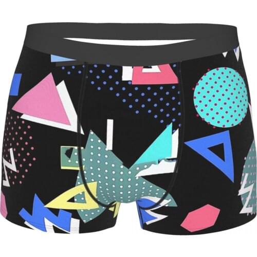 Memphis 80s Nostagia Vaporwave Aesthetic Visual Art Style Internet Meme Retro Underpants Breathbale Panties Man Underwear