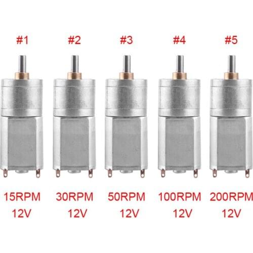 DC 12V Metal Gear Motor High Torque Reduction Motor Speed Reduction Engine Electric Geared Motor 15/30/100/200 RPM