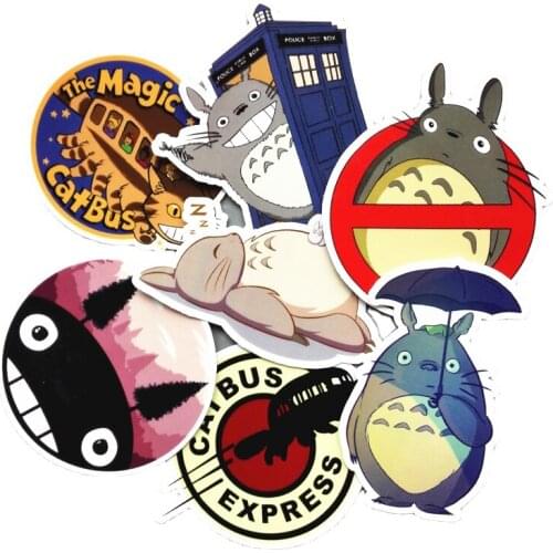 TD ZW 6 Pcs/lot Totoro Cute Sticker Decal For Phone Car Laptop Bicycle Notebook Backpack Case Waterproof Kids Toy Stickers