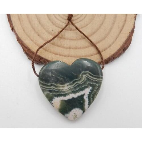 Moss Agate fashion pendant Cabochon bead,Semi-precious stones, Jewelry accessories, birthday gift,29x30x7mm9.9g