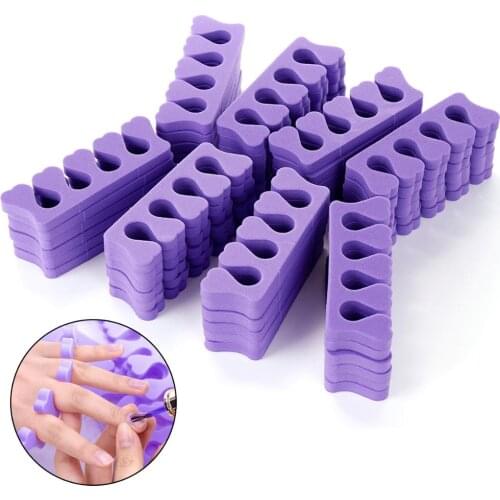 Monja 50pcs/Pack Random color Nail Art Toes Separators Soft Sponge Finger Separators UV Gel Polish Beauty Manicure Pedicure Tool
