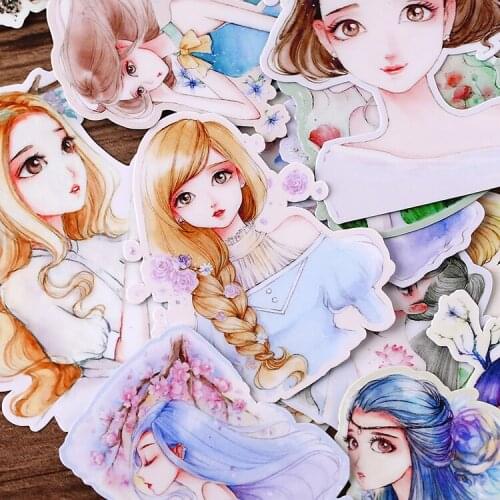 Cute girl Stickers Crafts And Scrapbooking stickers book Student label Decorative sticker kids toys