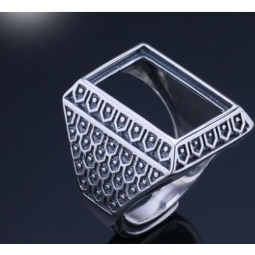 12.5*18.8m 925 STERLING SILVER mens Semi Mount Bases Blanks base blank Pad VINTAGE ring ring Setting set jewelry gift diy A1365