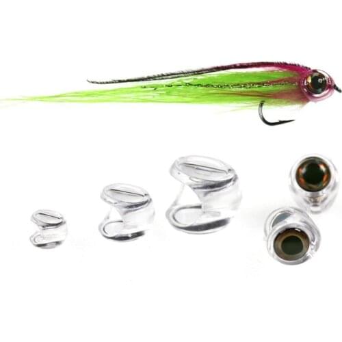 10pcs Fly Tying Fish Skull Head For Streamer Flies 4mm/6mm/8mm Material Lure Tying Bait Making Fishing Fly with Eyes Bait