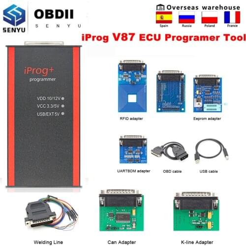 Full V85 IPROG Pro 2019 ECU Key Programmer Eeprom IMMO Iprog+ Car Radio Airbag Reset Dashboard Kilometer PK DIGIPROG 3 Carprog