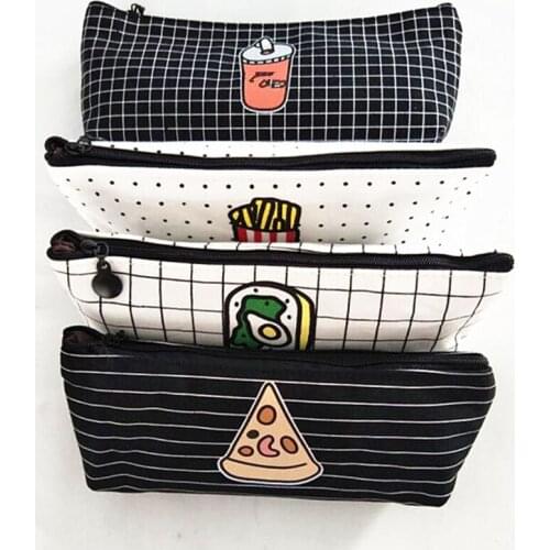 M247 Simple Fries Drink Pizza Sandwich Canvas Bag Fast Personality Stationery Bag Coin Purse OPP Bag Packing PVC Box