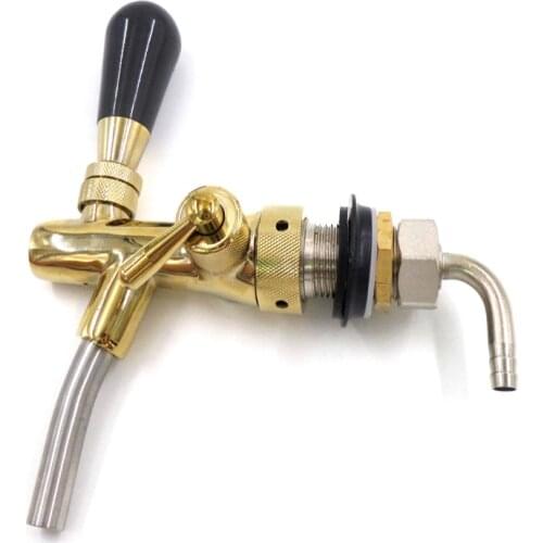 Adjustable Beer Tap Faucet Flow Control Faucet G5/8 Shank With Golden Plating Home Brew Beer Bar Accessories