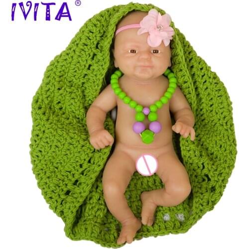 [Shipping from US & CN] IVITA WG1512 14inch Eyes Opened Completa Silicone Reborn Dolls Born Alive Simulated Boneca Baby Toys