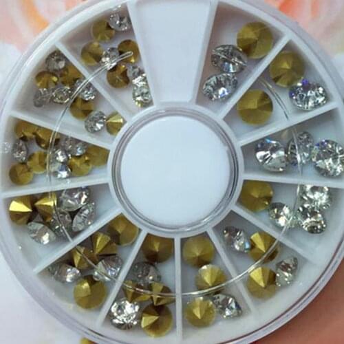 SS6 -SS16 Mixed Size Clear Crystal Stone Rhinestones Manicure Multi-size 1*Wheel Rhinestone For Nail 3D Tips Studs Decorations