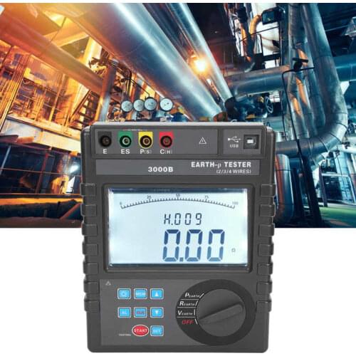 Grounding Resistance Tester with LCD Display Digital Soil Resistivity for Meteorology Oil Fields