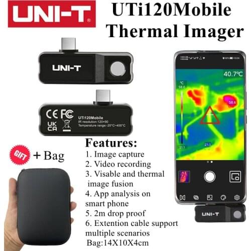 UNI-T UTi120Mobile Thermal Imager For Android Phones Hotel Pinhole Camera Anti-spy HVAC Power Inspection Temperature Detector