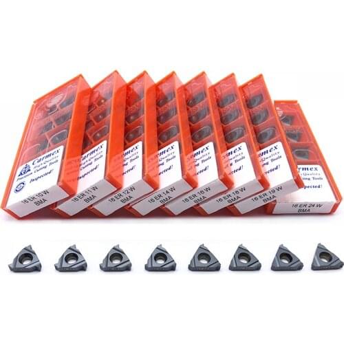 Insert 100% Original 16ER 10W 11W 12W 14W 16W 18W BMA external thread carbide insert CNC lathe turning machining stainless steel