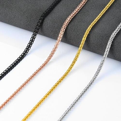 Width 3mm Womens Necklace Stainless Steel Chain Gold/Steel Necklace Jewelry Gift Wholesale
