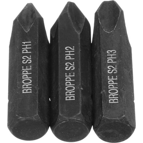 3pcs/set S2-PH1 PH2 PH3 Cross Impact Screwdriver Bits 8mm Hex Shank Durable 36mm Cross Screwdriver Bits Set