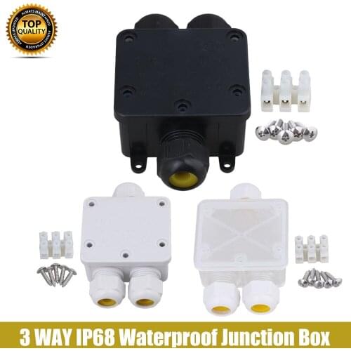 3 Way 450V IP68 Waterproof Outdoor Electrical Junction Box Cable Wire Connector for External Light Wiring Accessories