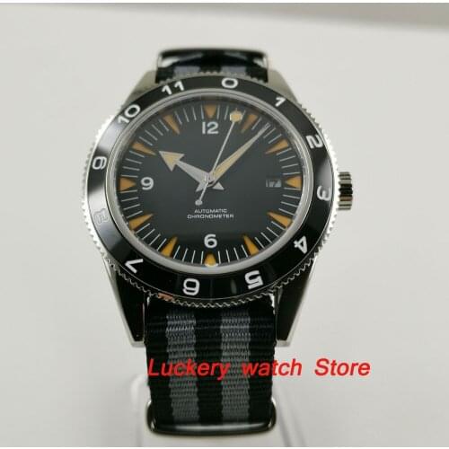 41mm corgeut mens watch black dial Sapphire Glass luminous ceramic bezel Automatic wrist watch-CA29