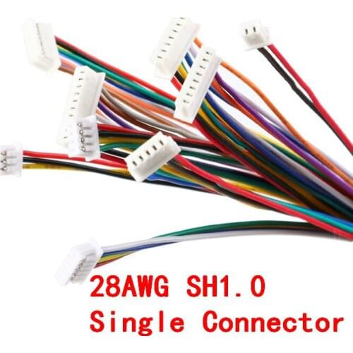 5-10Pcs SH1.0 JST 2/3/4/5/6/7/8 PinSH 1.0 Wire Cable Connector DIY Electronic Line Single Connect Terminal Plug 28AWG 100mm