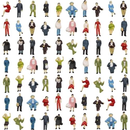 72pcs HO scale 1:87 Seated and Standing People Figures Passengers P8717 Model Railway Layout