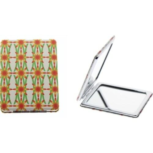 8.5*6cm Rectangle Double Sided Stainless Steel Folding Portable Espejo De Maquillaje Espelho De Maquiagem Table Makeup Mirror