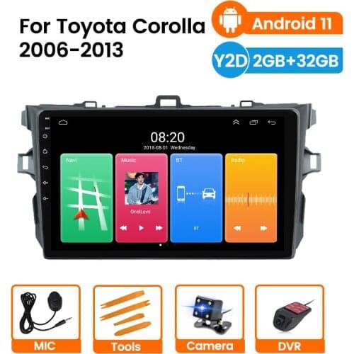 2Din Android 11 Car Radio Multimedia Player For Toyota Corolla E140/150 2006 2007 2008 2009 2010 2011 2012 2013 2 din GPS NO DVD