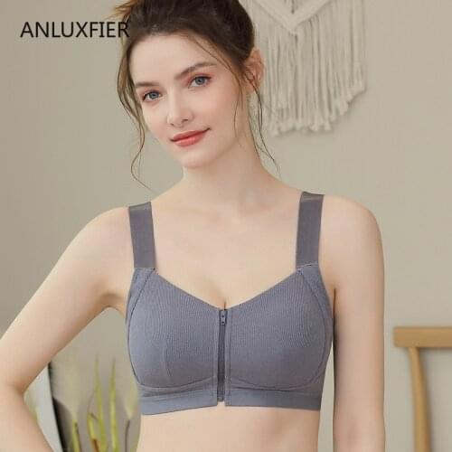 H9657 Front Zipper Back Buckle Bra Underwear After Breast Cancer Surgery Without Steel Ring Bras Lingerie Surgical Resection Bra