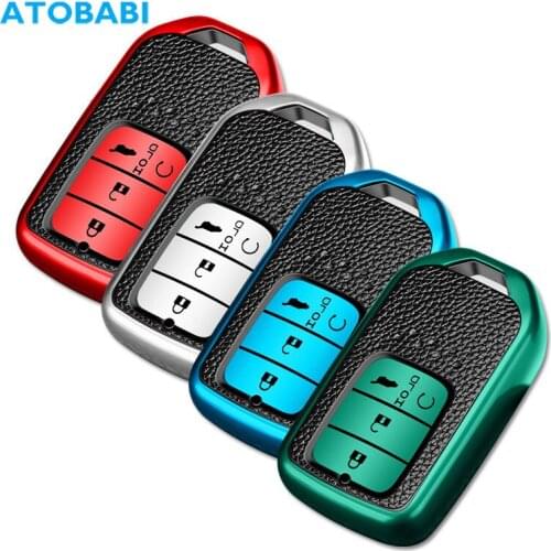 TPU Leather Car Key Cover For Honda Civic 2019 CRV FIT 2015 Odyssey Forza 300 125 Accord 2018 2007 2003 Jazz HRV Remote Fob Case