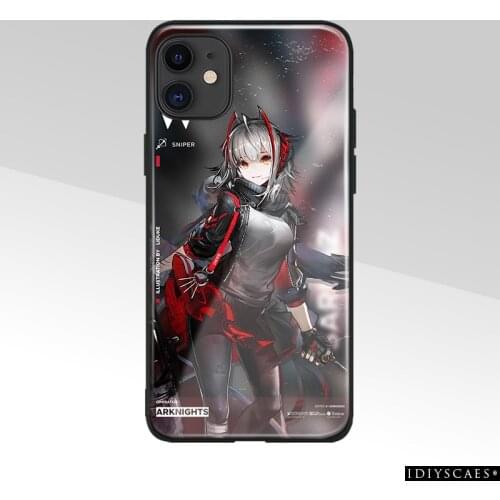 W Arknights Tempered Glass Soft Silicone Phone Case For iPhone SE 6s 7 8 Plus X XR XS 11 Pro 12 mini Max Cover Shell